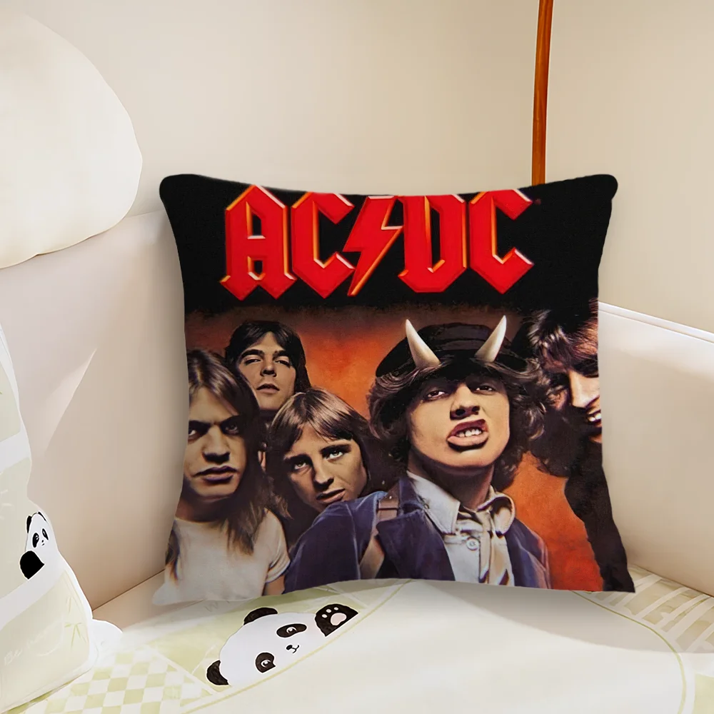 Rock Band A-AC-D-DC Pillow Case Living Room Sofa Cushion Cover Suitable For Home Bedroom Room Decoration