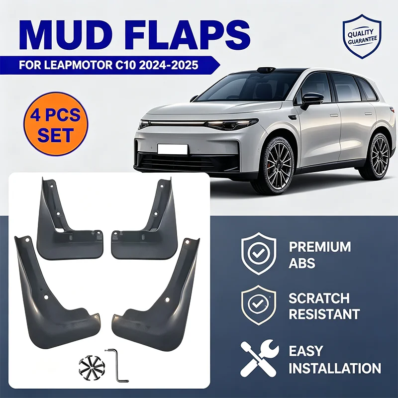 For Leapmotor C10 2024-2025 Car Front Rear Mud Flaps Splash Guards 4PCS Wheel Fender Mudguards Durable Exterior Protection Acces