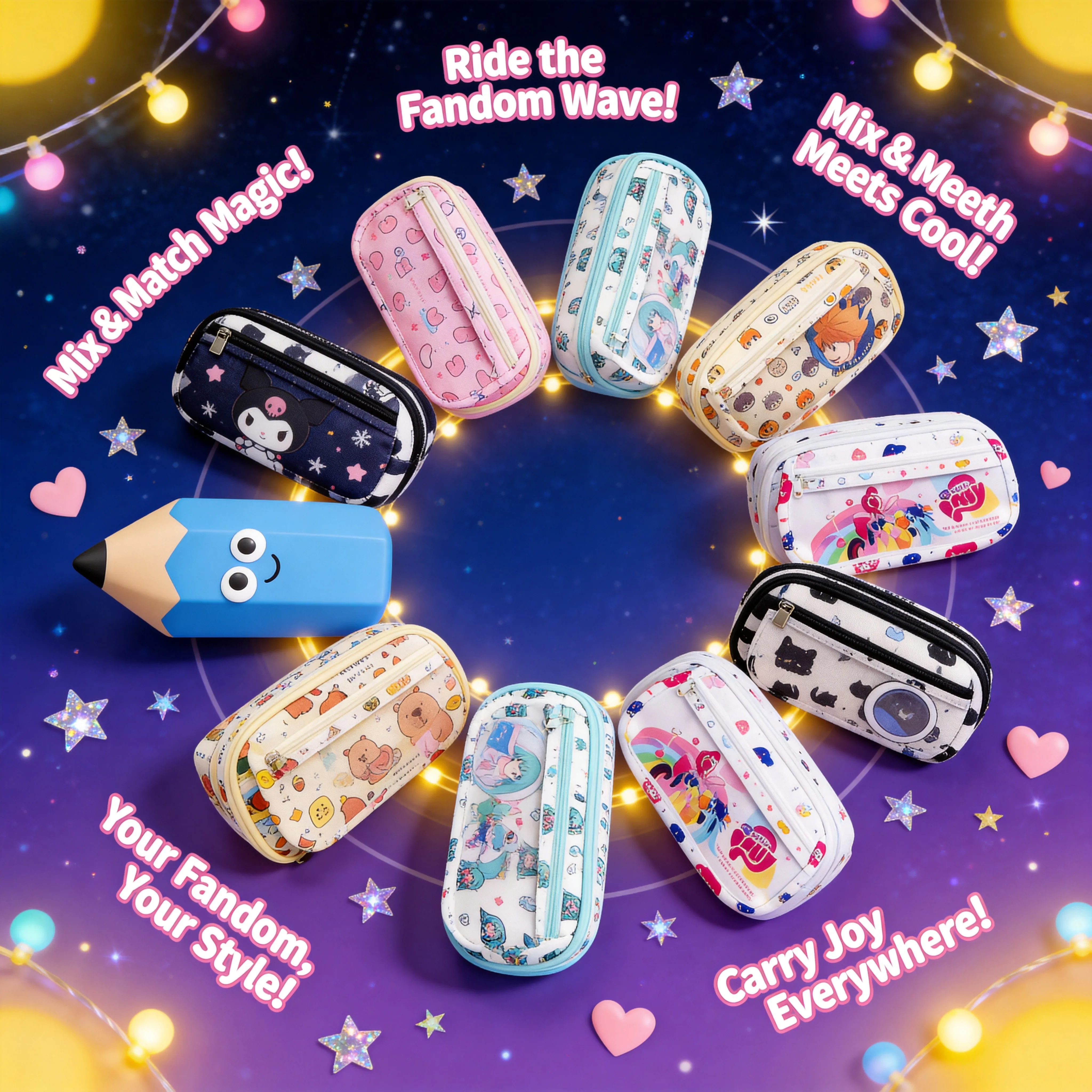 

Hatsune Miku Cute Large Capacity Pencil Case Student Stationery Bag Multi Layer Makeup Storage Pencil Bag High Value Pain Bag