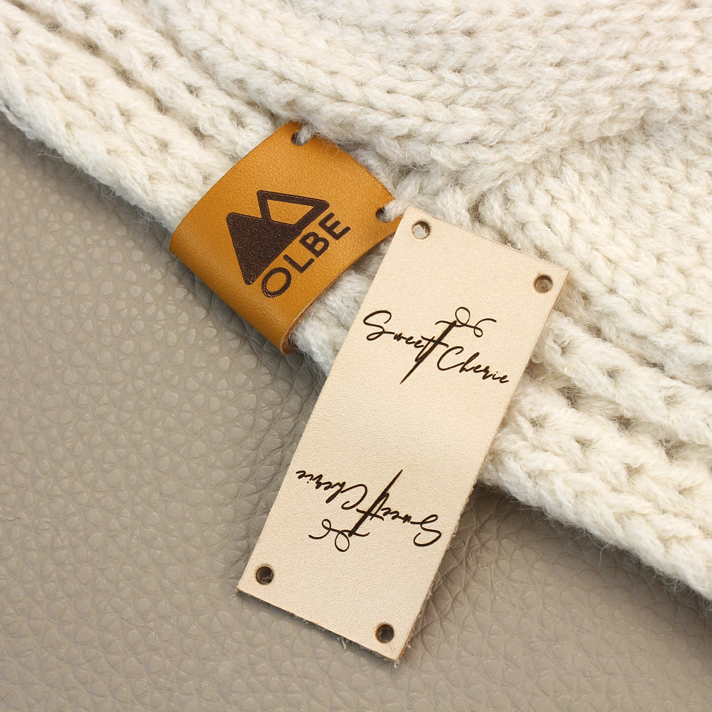 

Personalized Sewing Leather Tag with Custom Logo or Text for Hats, Crochet and Handmade Brands, Clothes Labels, 25x60mm