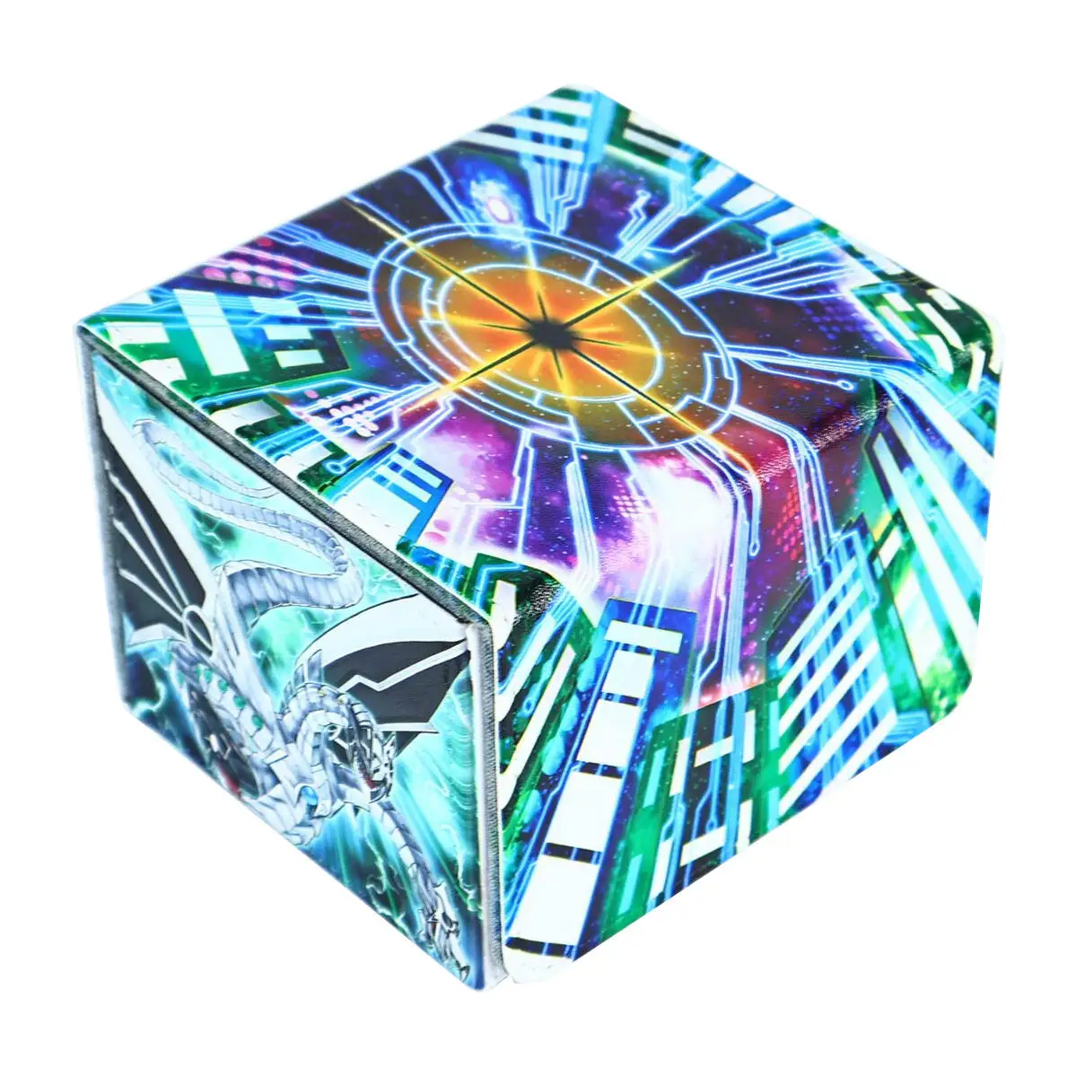 Diy Self Made Yu-Gi-Oh! Sin World Card Storage Box Ygo Malefic World High-End Leather Magnetic Card Box Anime Cards Gift Toys