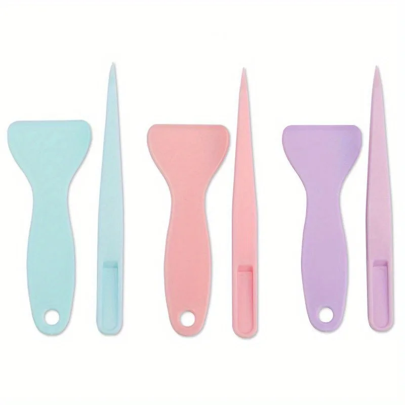 2pcs Plastic Scrapbook Sticker Tools Set, Multifunctional Handheld Crafting Supplies, Tweezers and Scraper, for DIY Scrapbooking