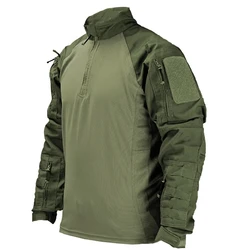 Tactical Shirts 1/4 Zipper Outdoor Combat Tops Long Sleeve Paintball Airsoft Hunting Shirts Men Wear-resisting