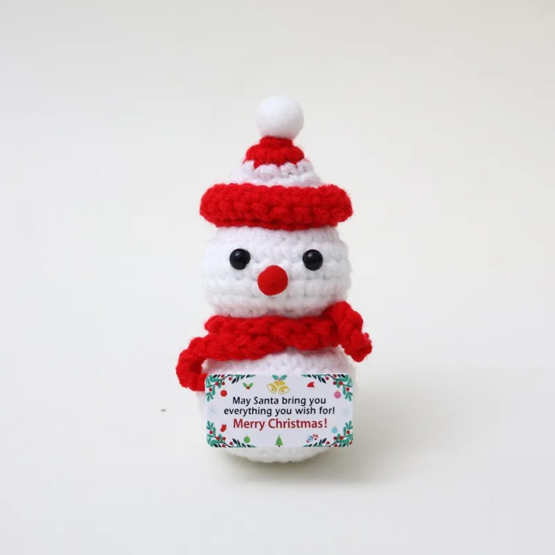 2025, Weihnachts-Häkelpuppen, niedliche positive Häkeltiere, handgefertigt, gestrickt, Weihnachtsgeschenk, Dekoration – Detail 6