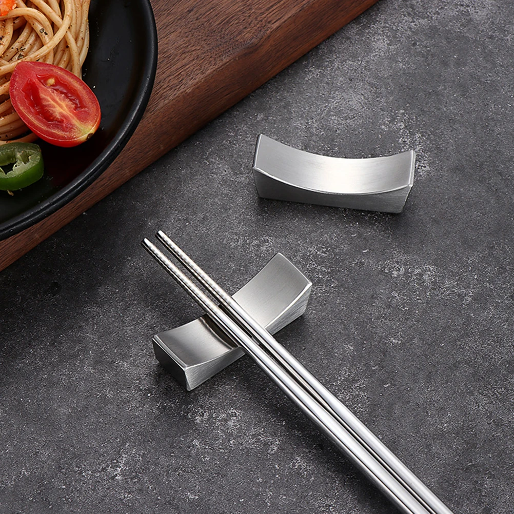 

2PCS Stainless Steel Chopsticks Rack Elegant AntiSlip Design For Tableware Spoon Fork Rest Clean Dining Decor Gifts