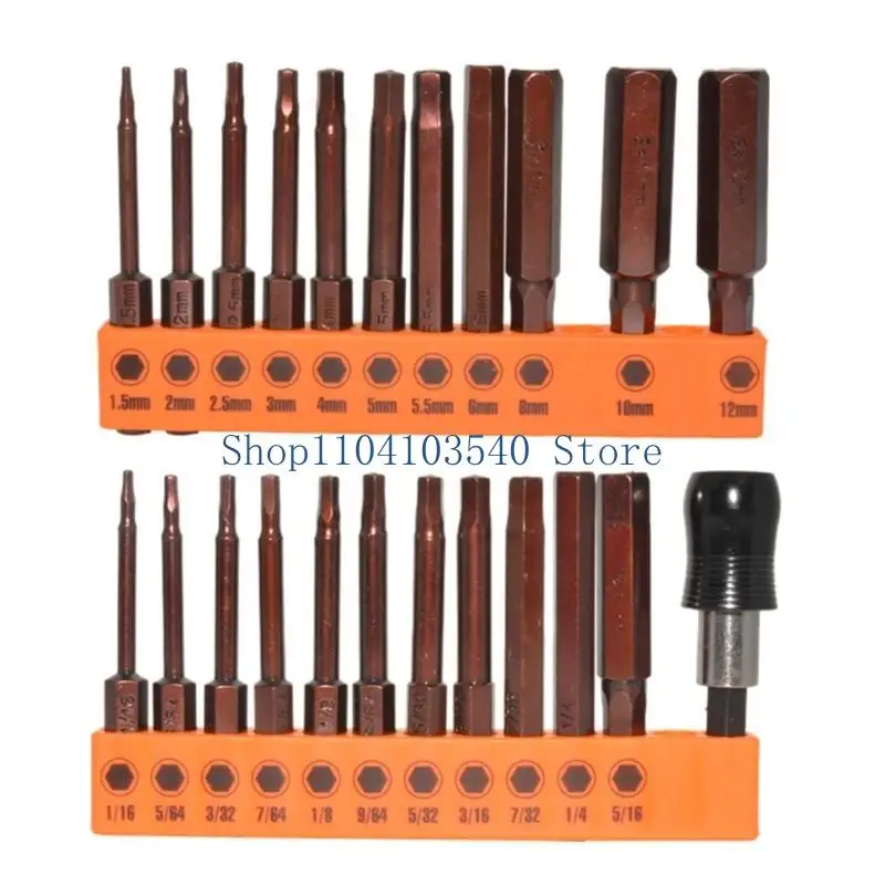 02DC 23PCS 60 мм Allen Bit BIT BIT BIT SET MAGINET DRILE BIT 60 мм