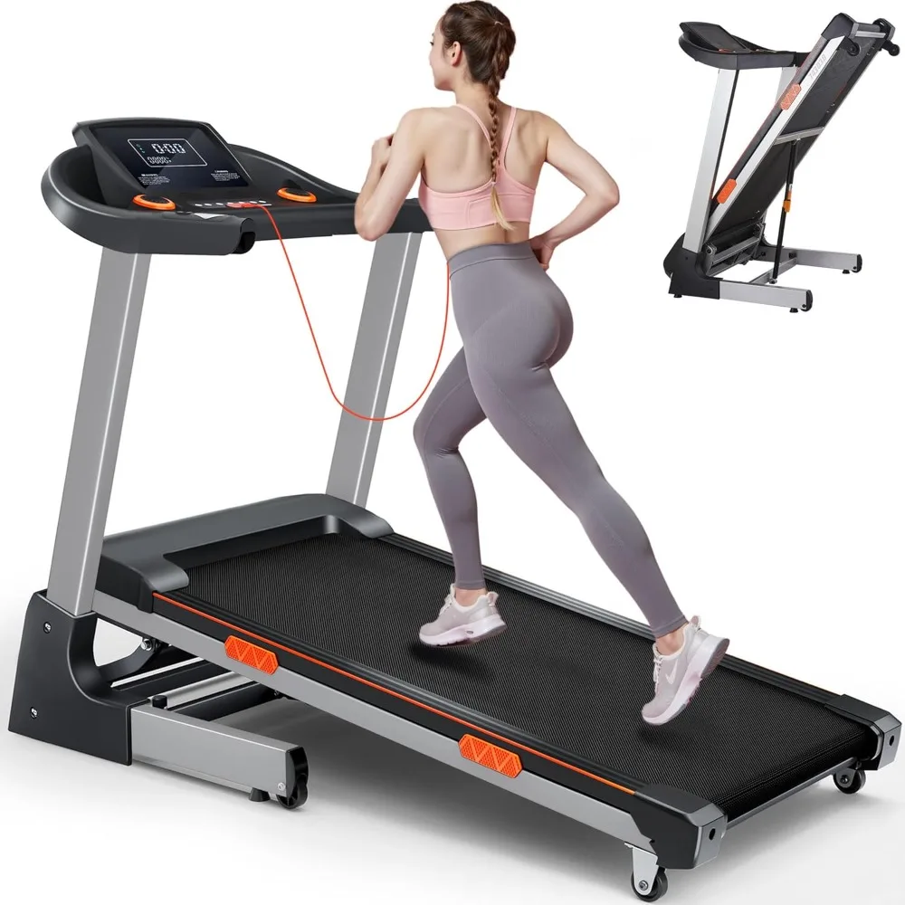 

0-15° Treadmill with Auto Incline, Foldable Treadmills for Home, 3.5HP Folding Treadmill for Running & Walking,