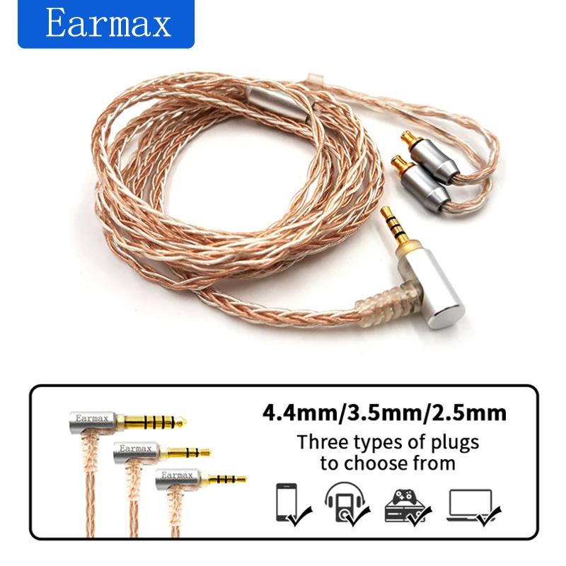 

8 Core Silver Plated 2.5/3.5/4.4mm Balanced Cable To A2DC Hifi Upgrade Cable For ATH-LS50 LS70 E40 E50 E70 Earphone