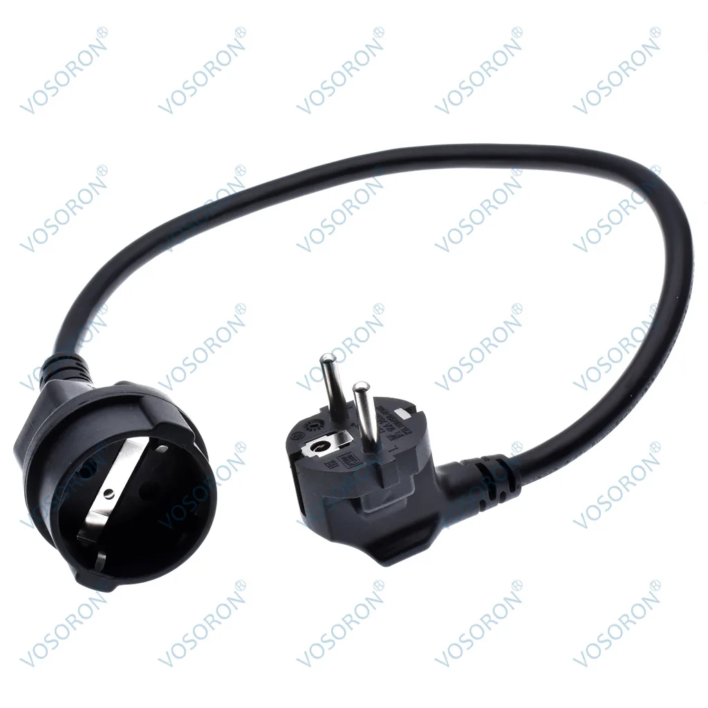 Power extension cord,Euro CEE lengthen Power cables,CEE7/7 Plug to CEE7/3 Outlet Socket extension cable 0.5M 16A 250V