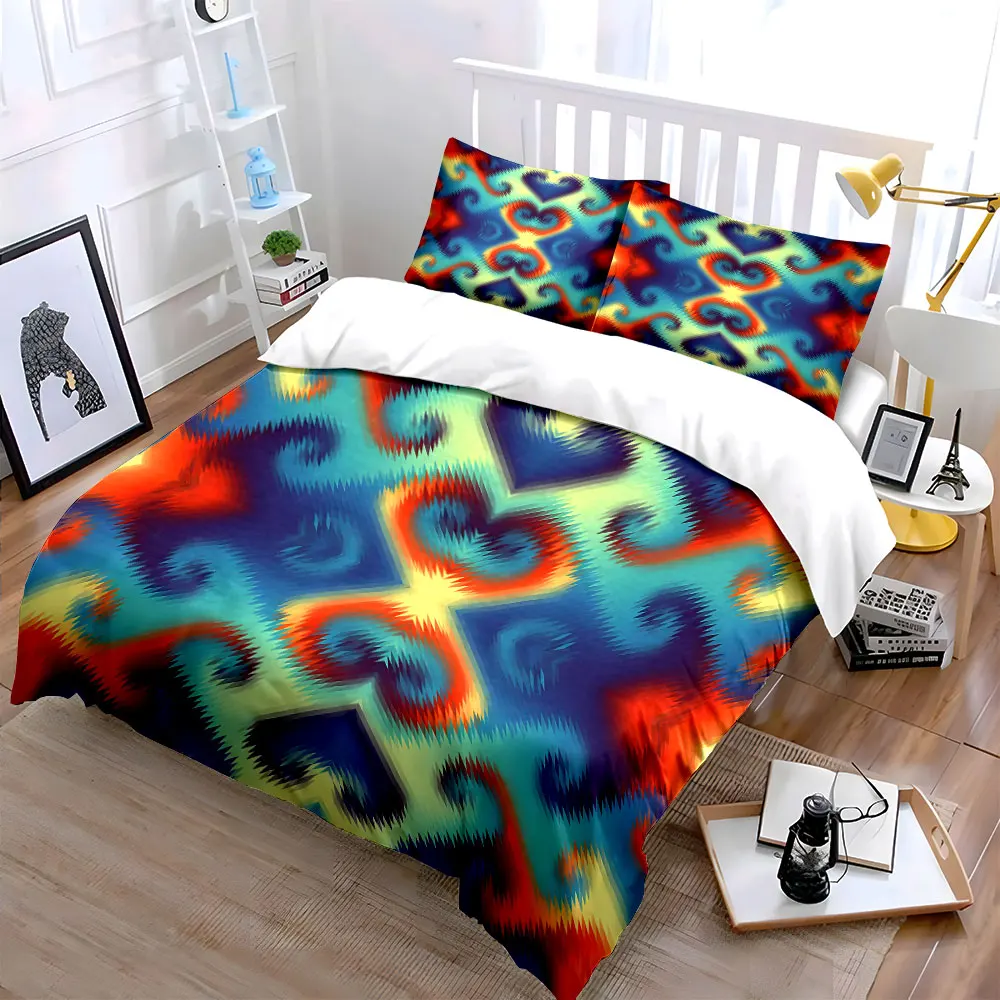 Vibrant Gradient Symmetry Pattern Print Soft Comfortable Duvet Cover Bedding Set Included 1*Duvet Cover 2*Pillowcases