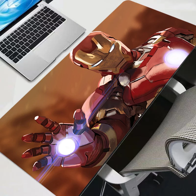 Alfombrilla de ratón de Anime para videojuegos, alfombrilla para teclado de ordenador, alfombra antideslizante para ratón, alfombrilla de ratón de regalo para Gamer Iron Man, alfombrilla de escritorio grande para mesa de oficina
