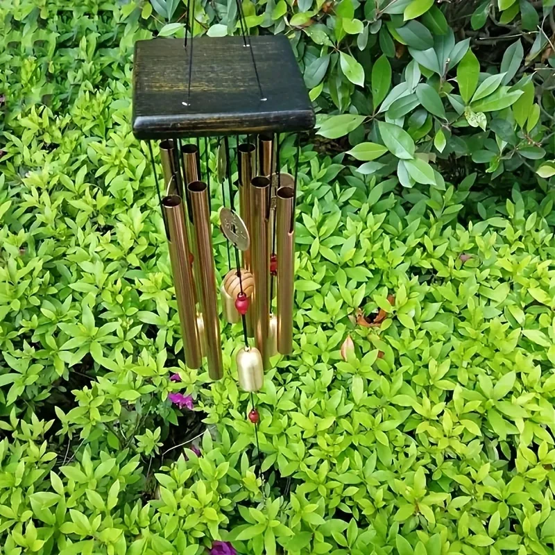 Oversized Copper Bell Wind Chimes - Antique Outdoor Decoration - Garden、Courtyard and Home Harmony Aluminum Tubing - Durable、Ant