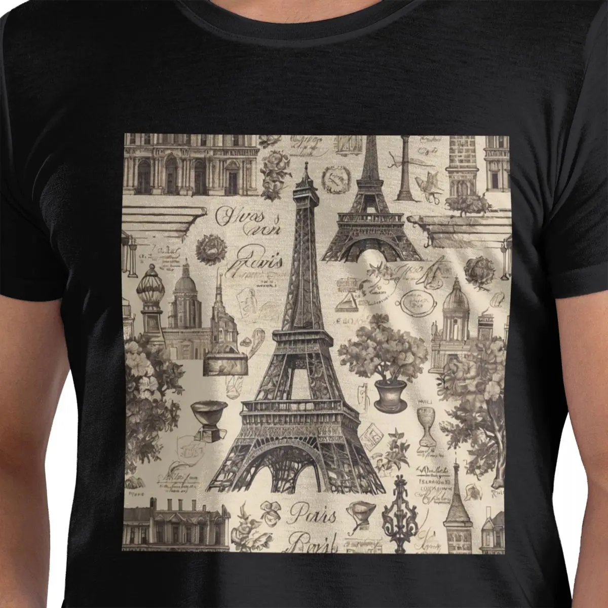

Французский Париж Франция Эйфелева башня футболка из 100% хлопка мужские классические футболки мужские с круглым вырезом с коротким рукавом S-6XL