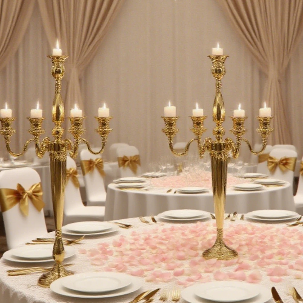 

8pcs)f31 sliver/Gold Candle Holder Metal Candelabras Candlestick Holder for Weddings Table Centerpieces Decoration