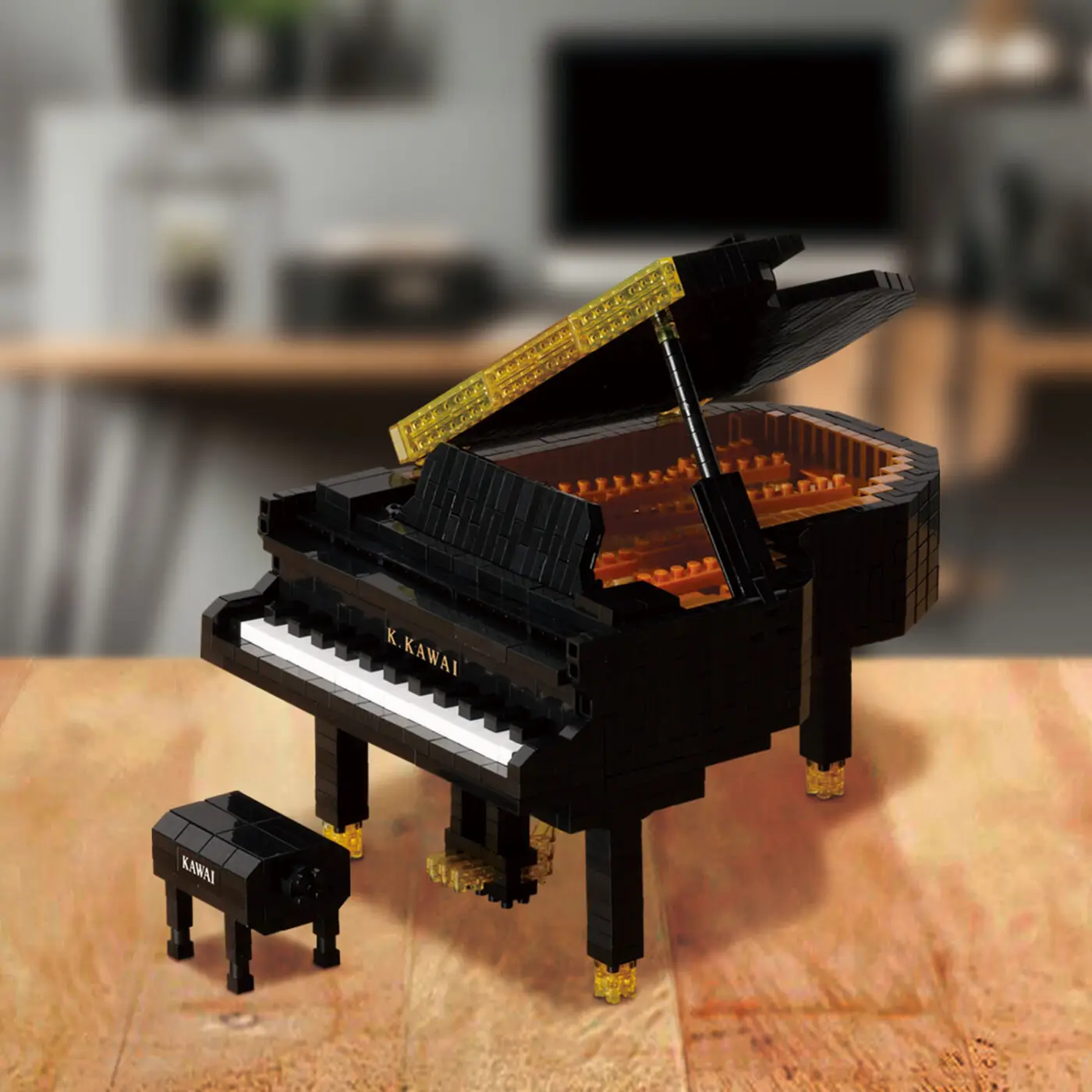 Nanoblock Kawai, Piano de Teclado, Bloques de Construcción Micro, Rompecabezas 3D, Modelo de Instrumento Detallado de Lujo, Juguete Coleccionable Kawaii, Regalo