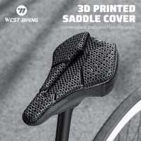 WEST BIKING 3D Printed Saddle Cover MTB Breathable Bicycle Seat Mat Outdoor Night Taillight Safety Riding Cycling Accessories