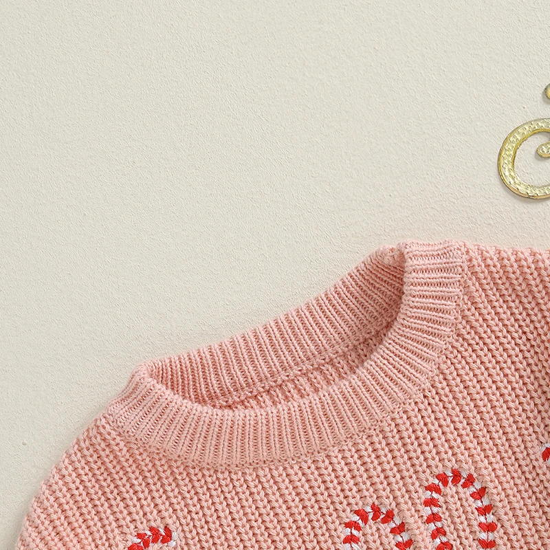 0-3 Years Toddler Christmas Sweater Letter Embroidery Warm Knitted Long Sleeve Pullover Infant Casual Knitwear for Fall Winter image 5
