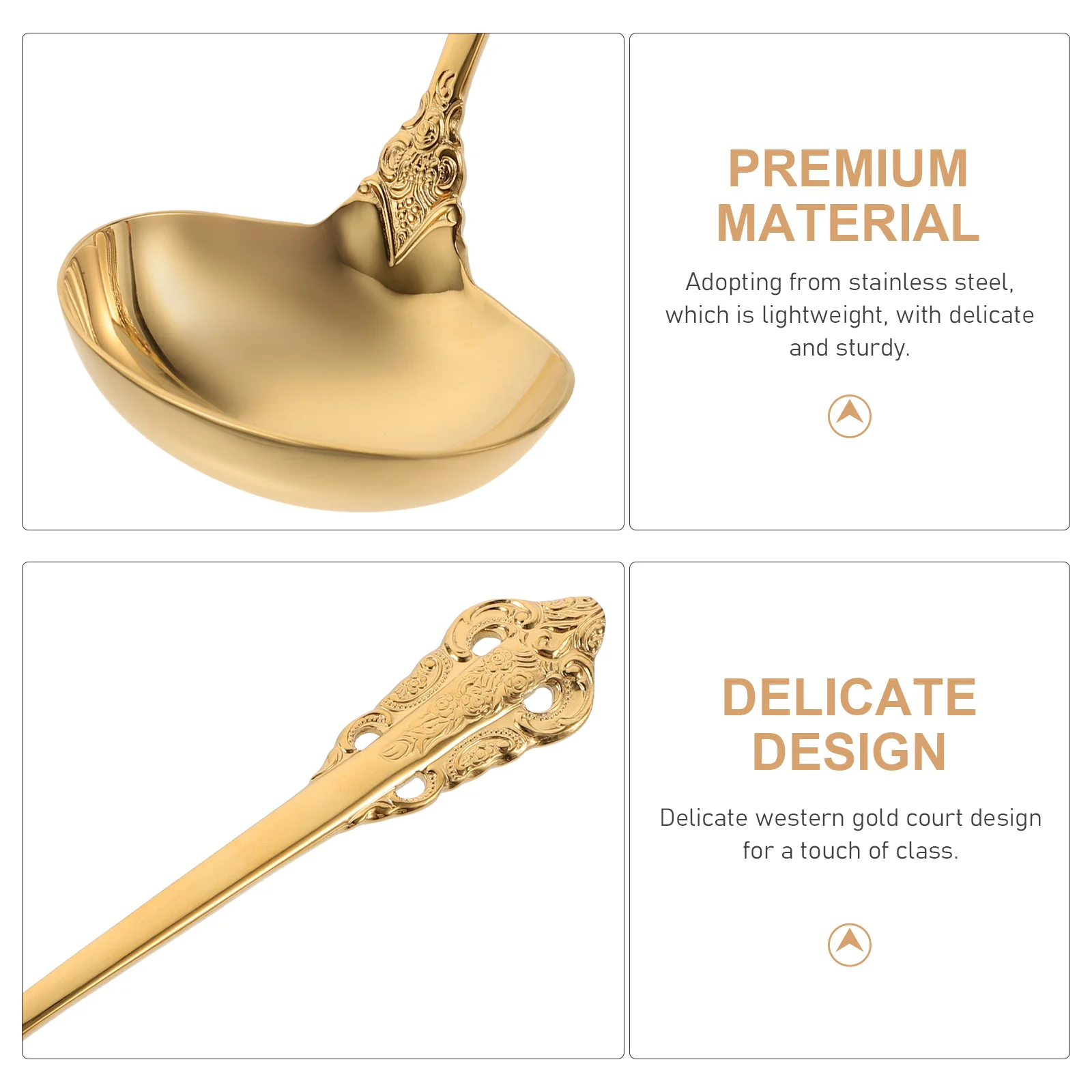 

Large Golden Soup Ladle Stainless Steel Ladle Spoon for Serving Cooking Hot Pot Kitchen Utensil Soup Spoon Ladles for Cooking