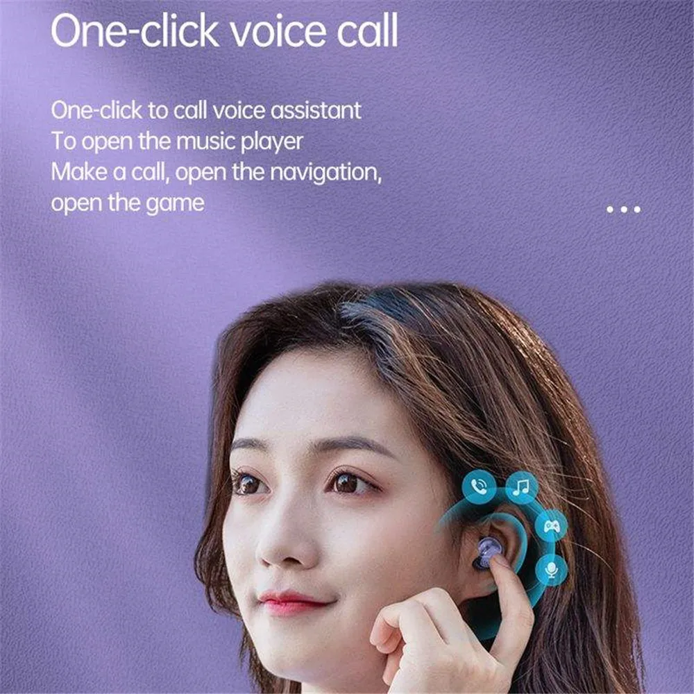 Tws هواتف سماعة لاسلكية سماعة رأس بخاصية البلوتوث 6 ساعات تشغيل CVC 8.0 سماعات أذن رياضية داخل الأذن مع ميكروفون USB محول لعبة التلفزيون المحمول