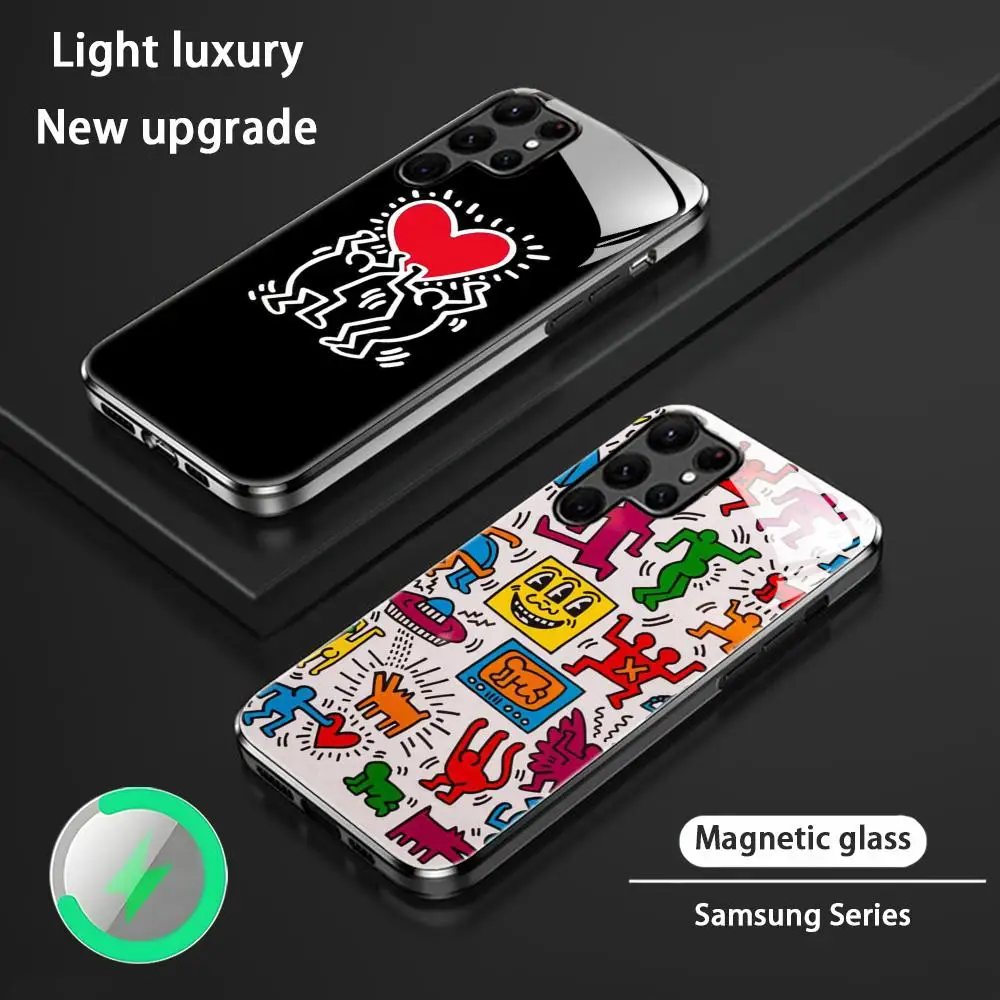 Painting Phone Case For Samsung S26 S25 S24 S23 S22 S21 S20 Plus Ultra Glass Magnetic Case GraffitiES K-KeithE