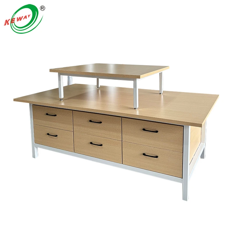 Keway Multi-Layer Store Gondola MDF Cosmetics Display Rack Supermarkt Display Regal Holzregal Werbe-Display-Tisch