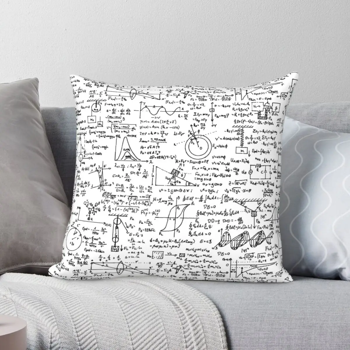 Physics Equations Square Pillowcase Polyester Linen Velvet Printed Zip Decor Home Cushion Cover Wholesale 45x45