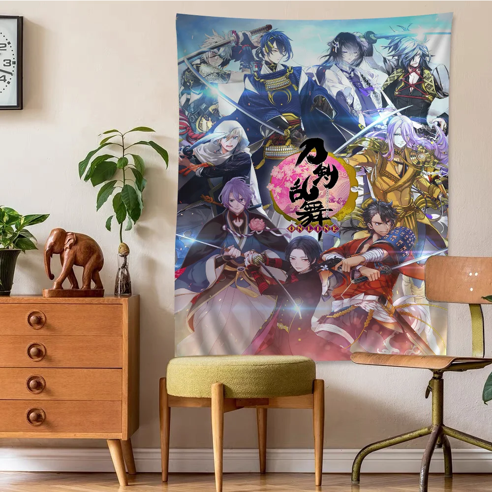 T-Touken Ranbu Tapestry Art Printing Art Science Fiction Room Home Decor Wall Art Decor