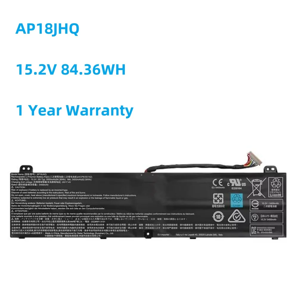 

AP18JHQ Laptop Battery For Acer Predator Triton 500 PT515-51-502R ConceptD 7 CN715-71 15.2V 84.36Wh Batteries