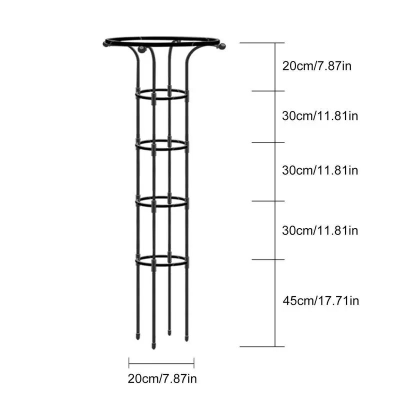 Round Plant Support Stake Garden Trellis Vine Climbing Rack Plant Support Stand Plant Climb Frame Plant Care Tower For Plants