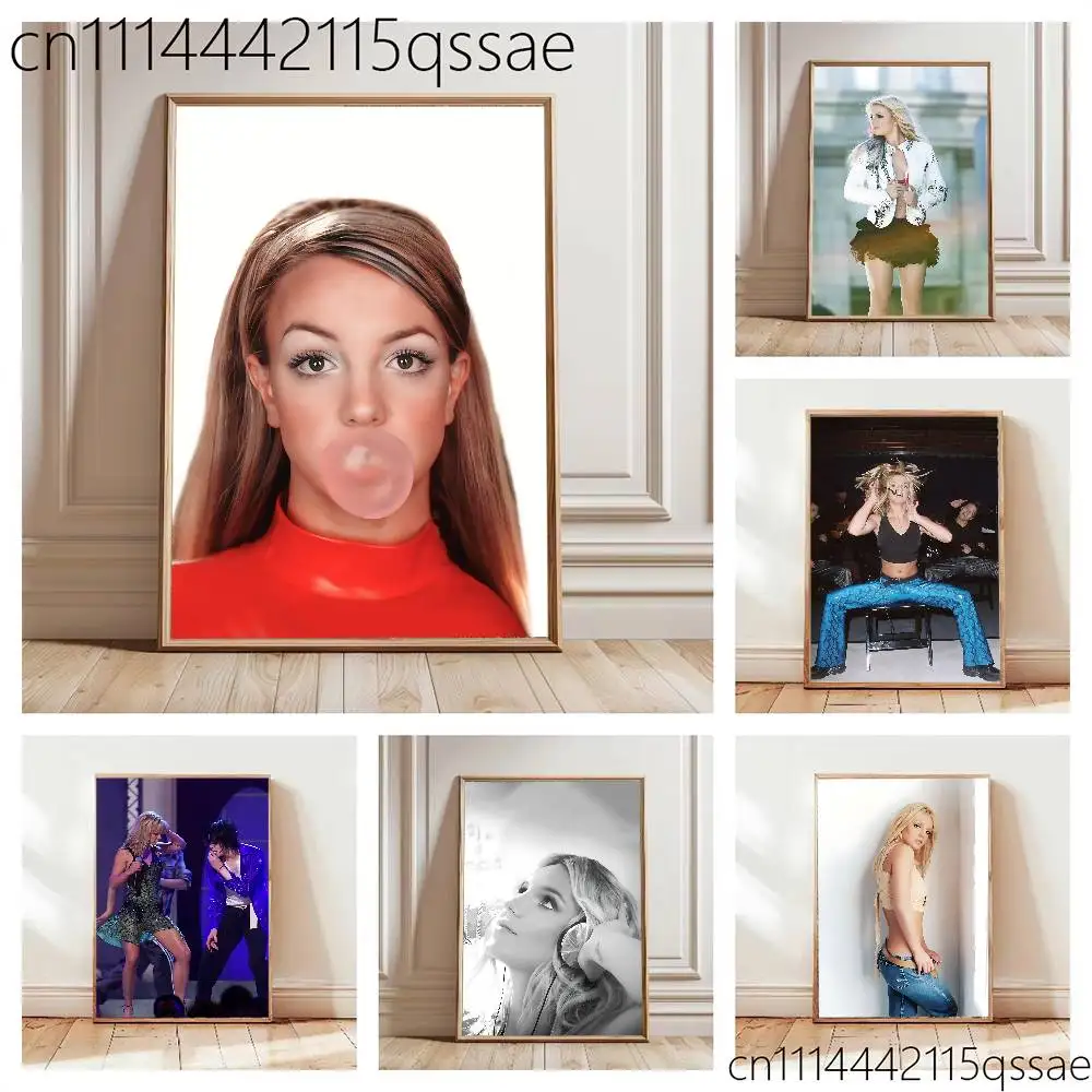 FOR Britney Spears Poster Self-adhesive Art Waterproof Paper Sticker Coffee House Bar Room Wall Decor