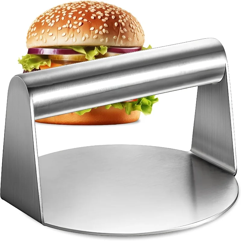 Prensa redonda de acero inoxidable para hamburguesas, molde de prensa de carne para patates y hamburguesas, placa de prensa de carne, triturador, accesorios de cocina