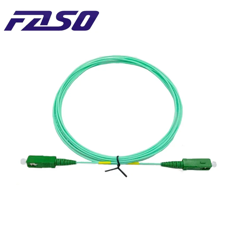 Imagem -02 - Francês Telecom Padrão Jarretiere Sc-sc Apc sm G657a2 sx Núcleo 1.6 mm Diâmetro 3.5 Metro Comprimento Fibra Óptica Patch Cord Aqua