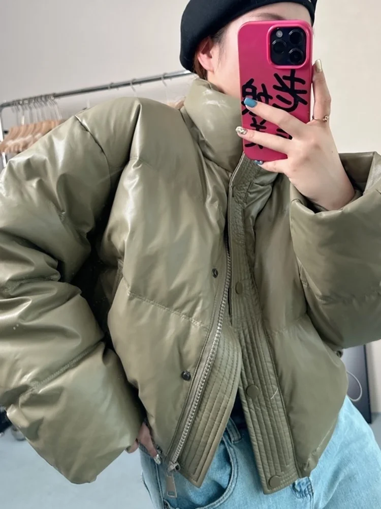 

Women's ort Thiened Bread Coat Stand Collar down Cotton Jaet Winter New Sle Commute Korean Version Small Size