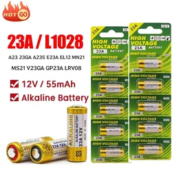 10 sztuk A23 23A12V bateria alkaliczna 23GA A23S E23A EL12 MN21 MS21 V23GA L1028 GP23A LRV08 do zdalnego sterowania dzwonkiem do drzwi suchych baterii