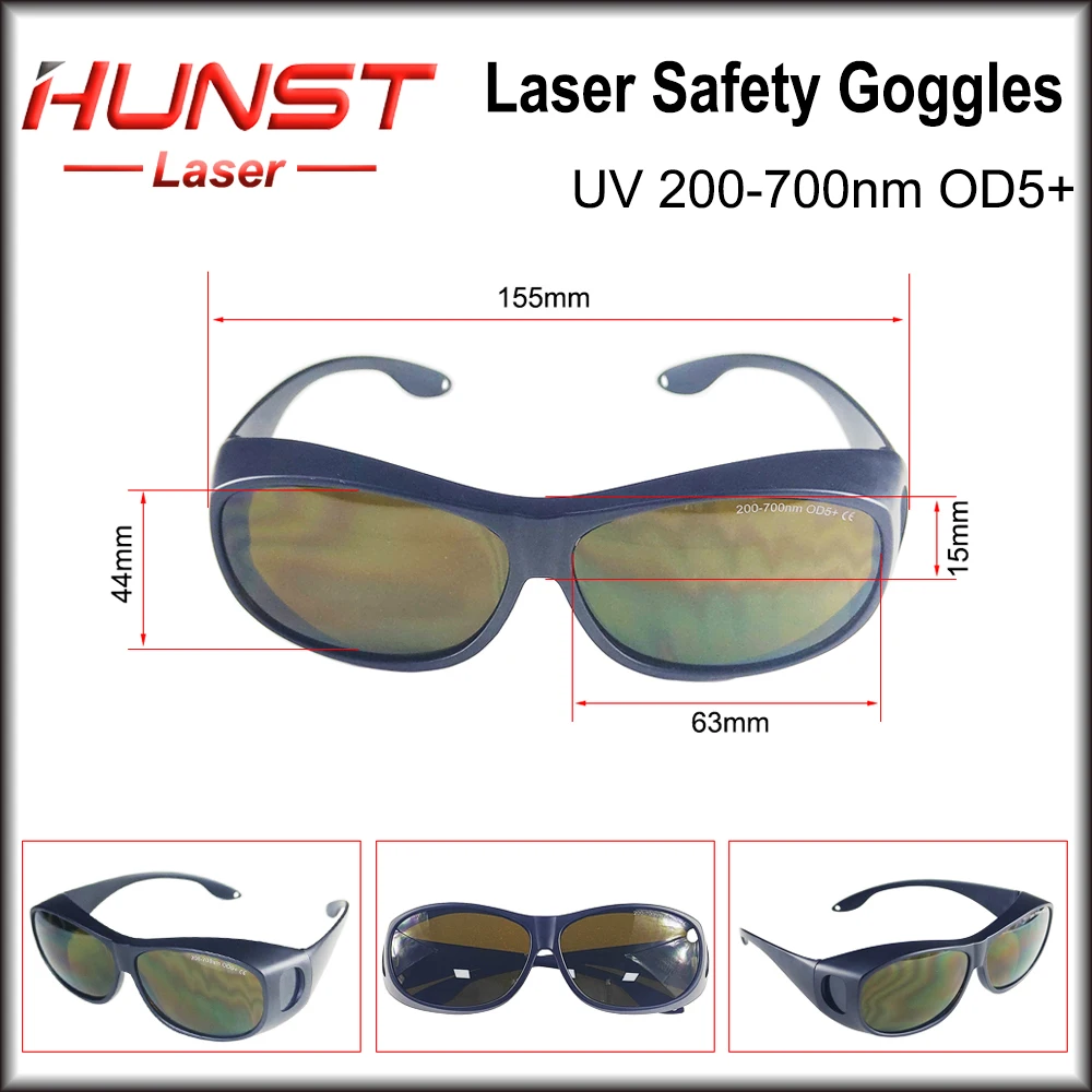 Imagem -06 - Hunst Professional Laser Óculos de Segurança Óculos de Proteção para Olhos para 355nm 450nm 520nm 532nm 650nm uv Verde Azul Vermelho Od5 +