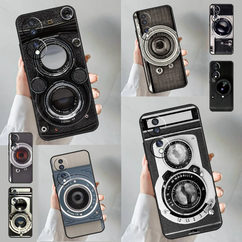 Retro Camera Case For Huawei Honor X8 X8a X9a 50 70 Magic5 Lite P20 P30 P40 P50 P60 Pro P Smart Z Cover