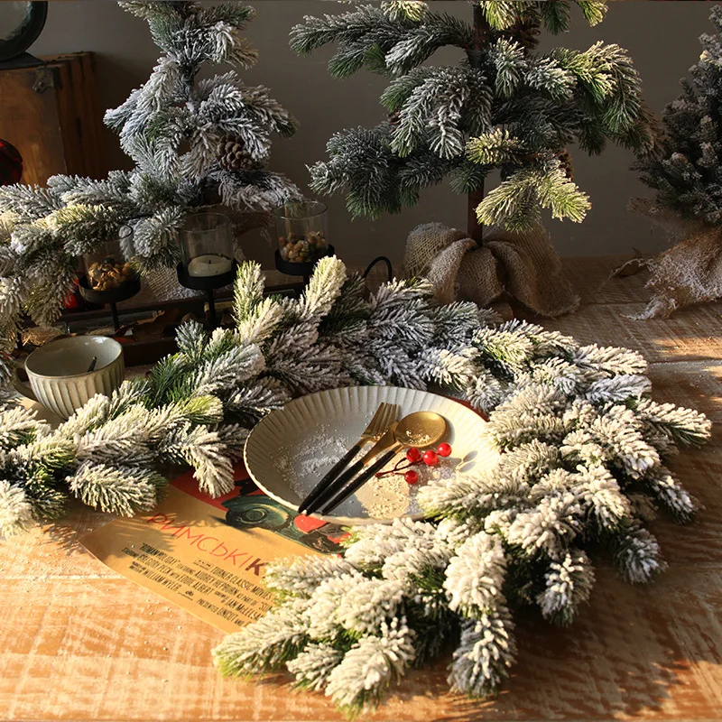 

2022 new Christmas floral decoration cedar with pine tree plant restaurant party window tabletop hanging rattan pine leaf flower