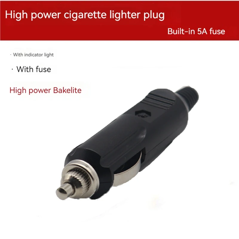 【1PCS】12V 24V Car Cigarette Lighter Plug Fuses 5A With LED Indicator Plug For Car Electric Appliance, Vacuum Cleaner, Air Pump