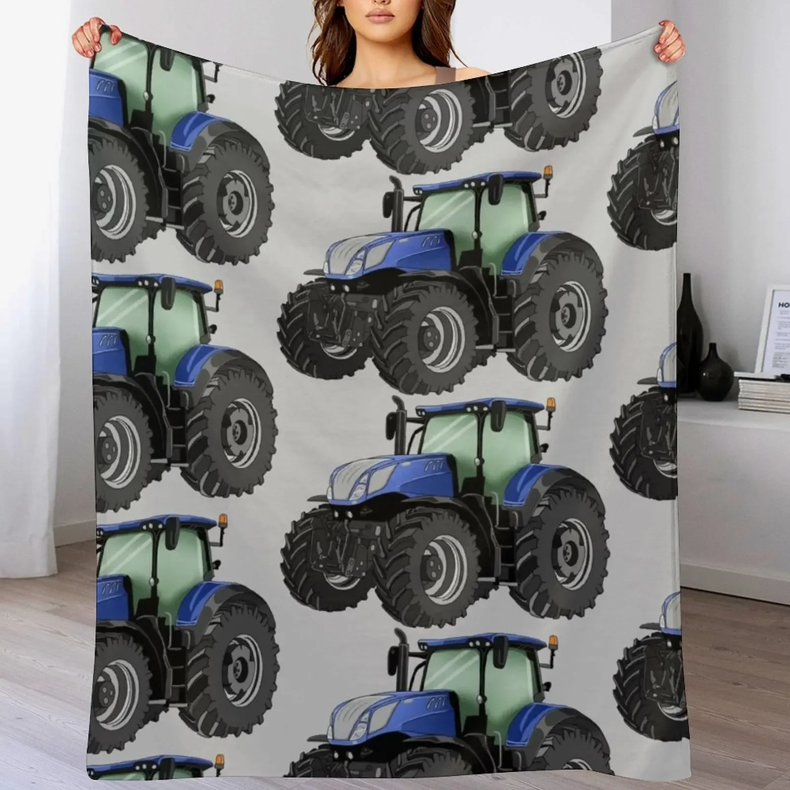 

Tractor Blue Tractor Drawing Throw Blanket for babies Fashion Sofas Soft Big Weighted Blankets