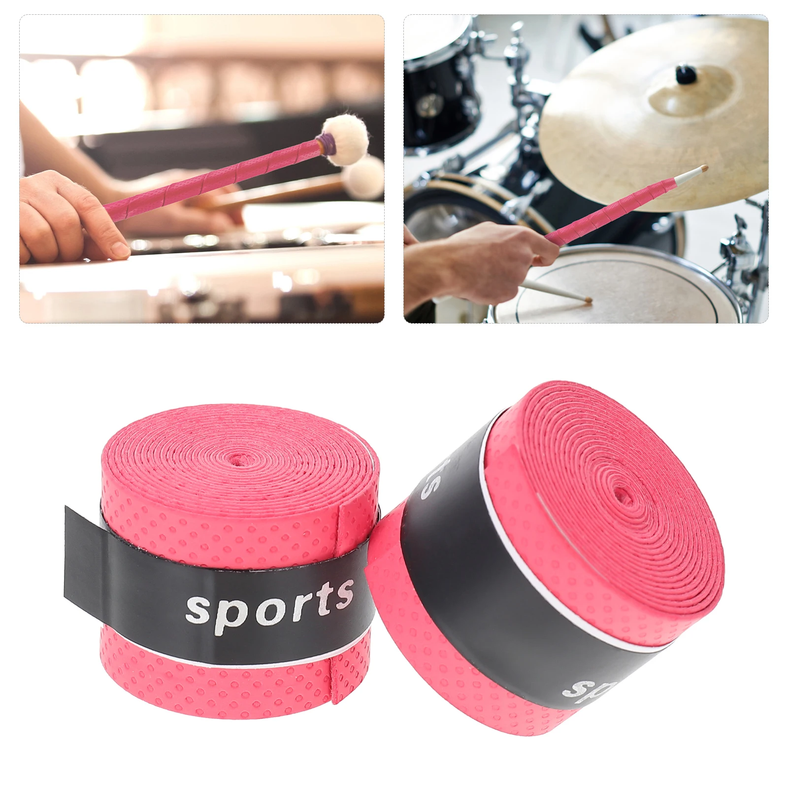 

2 Pcs Accessories Drumstick Anti-slip Belt Drumsticks Sports Water Viscous Pu Tapes