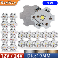 10Pcs 12V 24V 19mm LED 1W Warm White Lamp Board For DIY Bulb LED Plum Blossom Lamp Panel Plants Light Source Chips Home Lighting