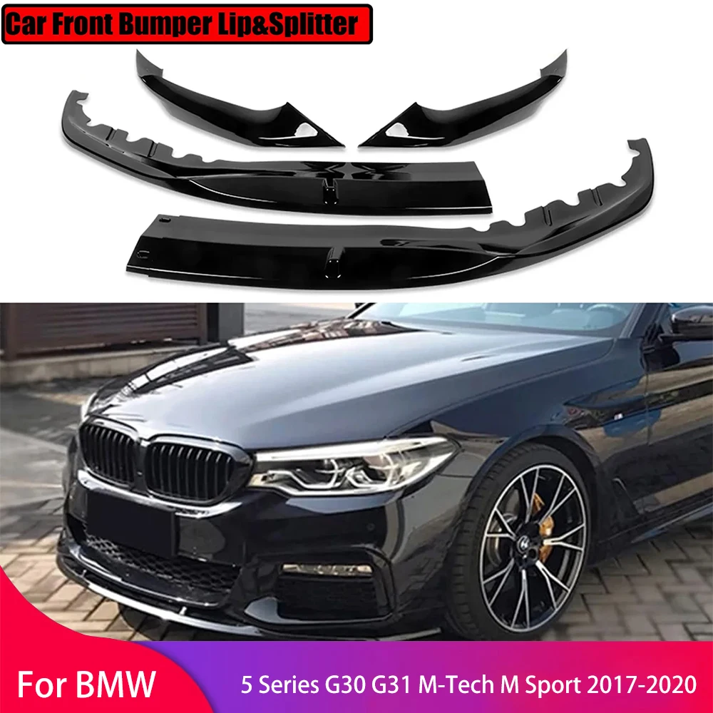 Front Bumper Lip Spoiler for BMW 5 Series G30 G31 M-Tech M Sport 2017-2020Lower Air Vent Corner Side Splitter Cover Bumper Guard