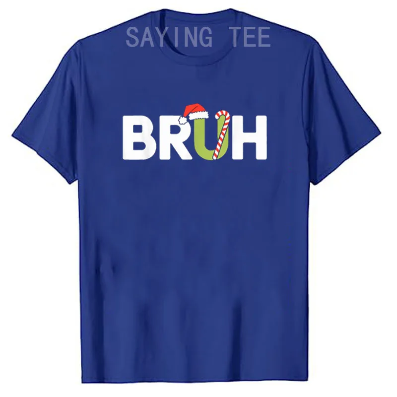 Bruh Camisa navideña Niños Adolescentes Niños Camiseta navideña divertida Bruh Santa Hate y bastón de caramelo que dice camiseta Traje gráfico humorístico