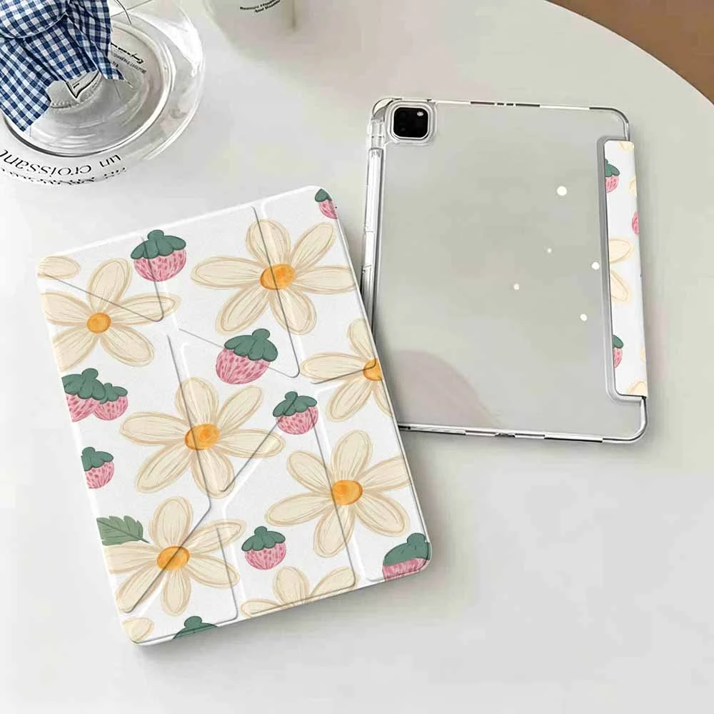 Hot Sale Daisy Strawberry For IPad Mini Air Pro 13 12.9 11 10.9 10.5 10.2 9.7 8.3 7.9 inch 5 6 7 8 th Pen Slot Tablet Case