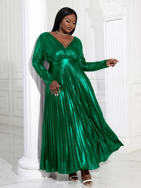 Metallic evening dress best sale