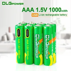 DLGpower USB Li-ion AAA 1.5V Rechargeable Battery aaa  1000mWh Lithium Batteries for Toys Remote Control Mouse Flashlight