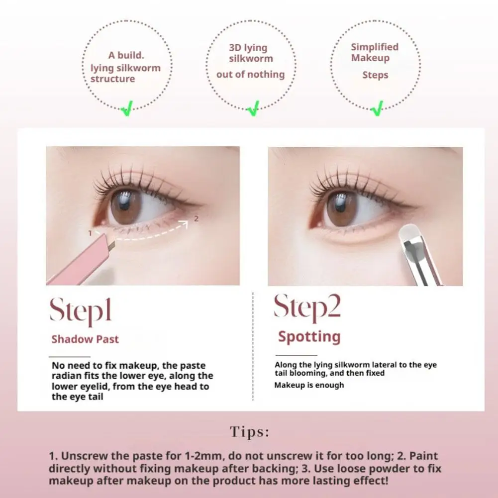 1 pz Doppio Attacco Baco Da Seta Matita Evidenziatore Penna Per Il Trucco Nude Liquido Contorno Liner Eye Brightener Make Up Stick Multifunzionale