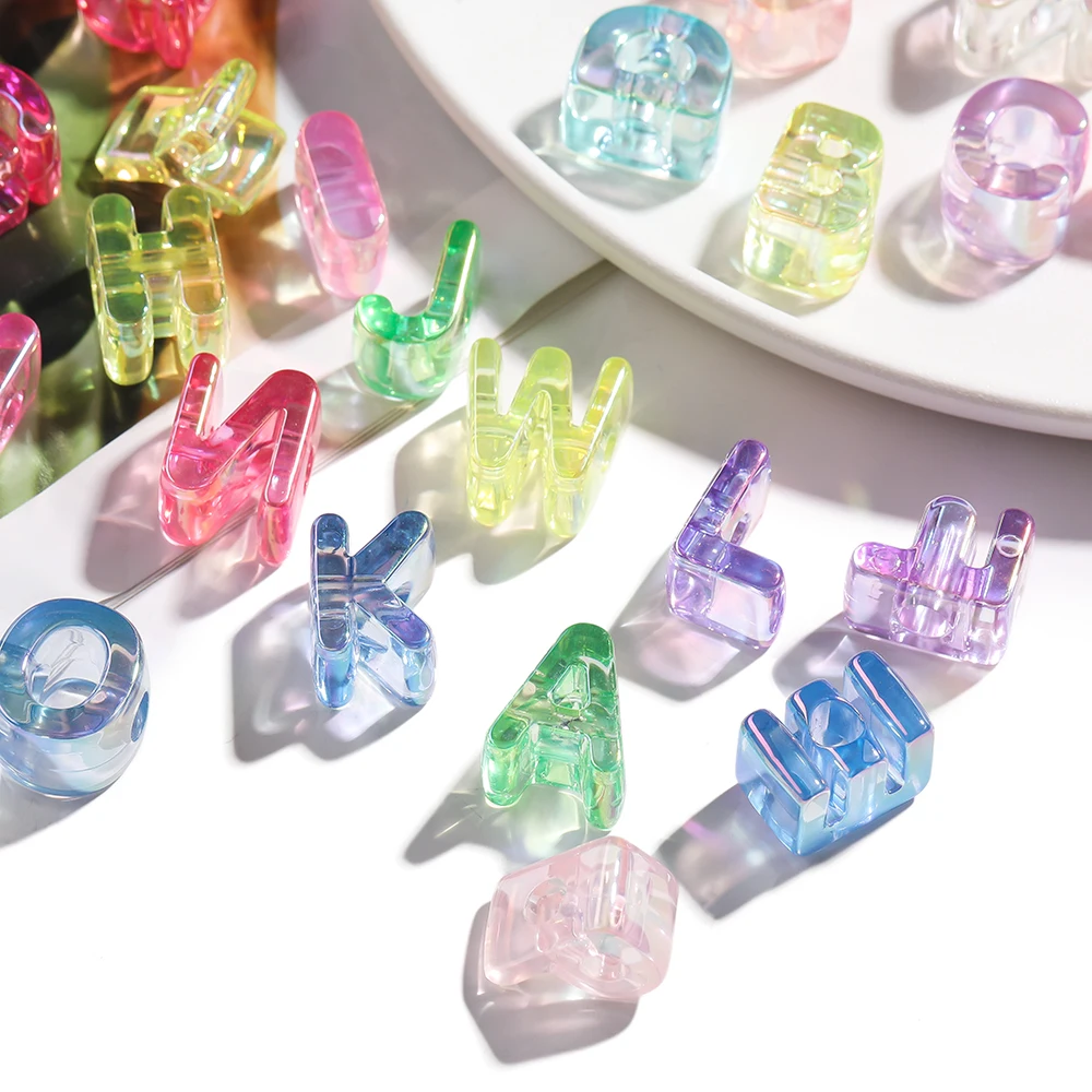 

5pcs Transparent Acrylic Letter Beads Random Mixed A-Z Alphabet Spacer Beads for DIY Bracelet Necklace Jewelry Making Findings