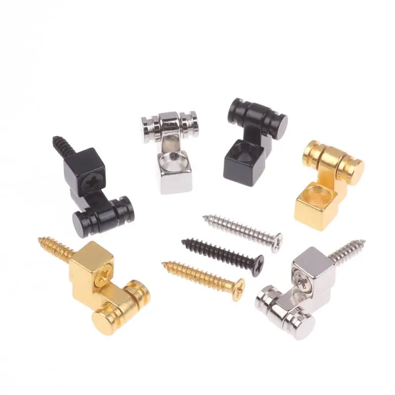 2 Stück DIY-Zubehör für E-Gitarre, Chrom-Rollen-Saitenhalter, Montagebaumführung, Silber, Schwarz, Gold
