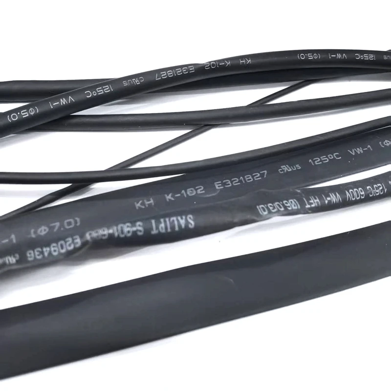 5Meters/LOT Black Heat Shrinkable Tube 1mm 1.5mm 2mm 3mm 4mm 5mm 6mm 7mm 8mm 10mm Black Insulation Sleeve 125C